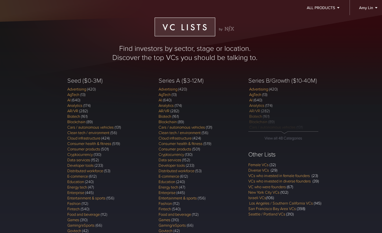 vc lists screenshot